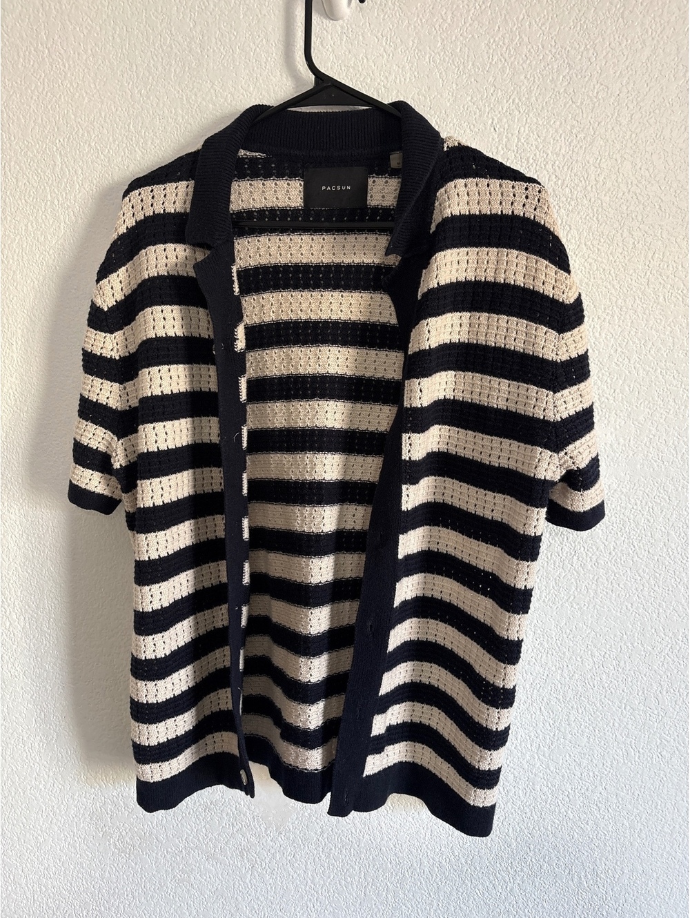 Pacsun Striped Short Sleeve Button-Up Cardigan Sweater, Size M